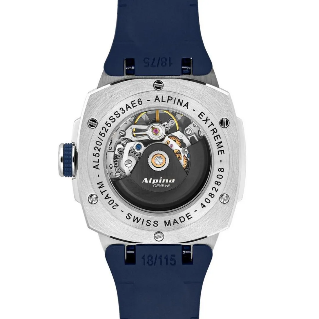 Montre Homme ALPINA Alpiner - AL-520NSKT3AE6 Bracelet Caoutchouc Bleu