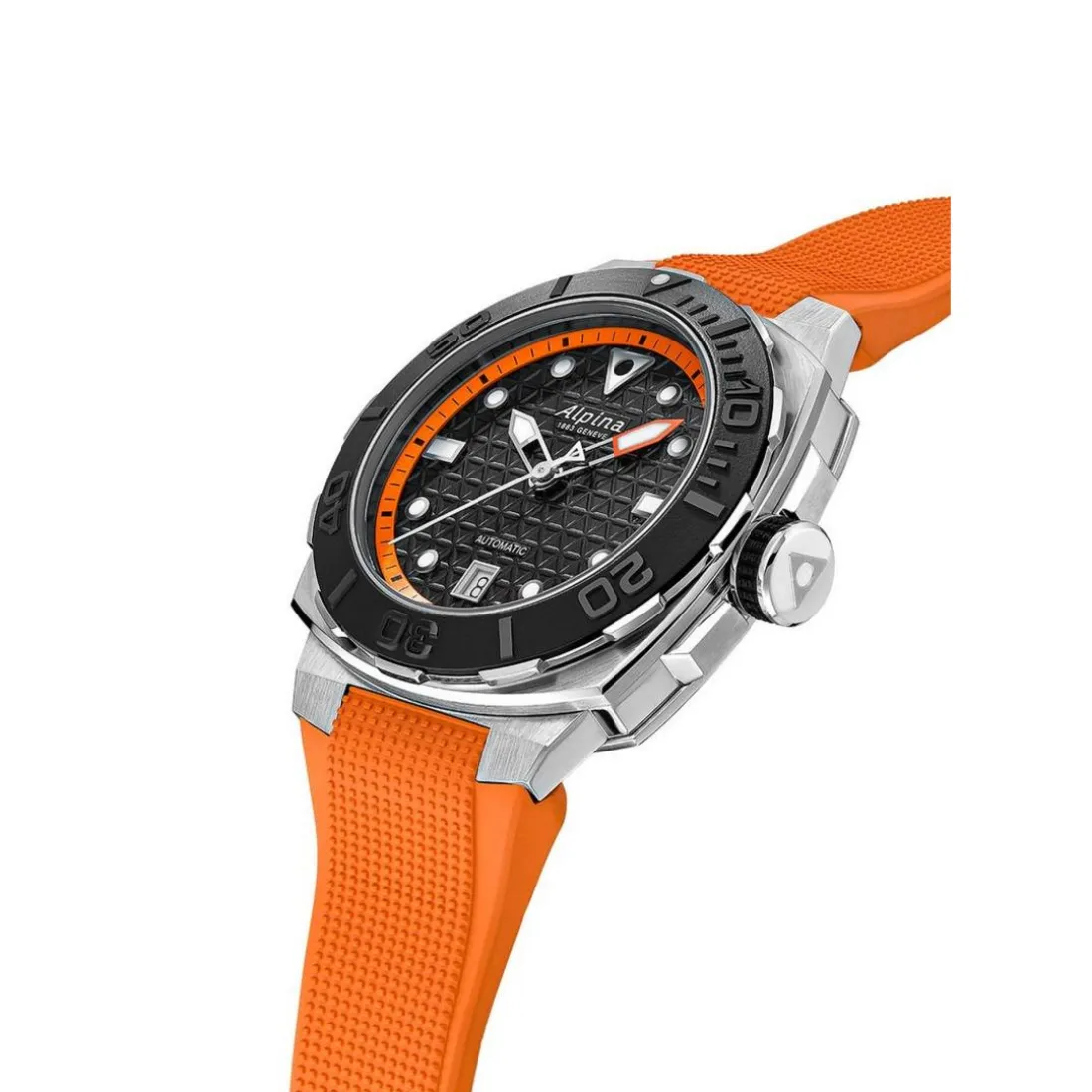 Montre Homme ALPINA Seastrong - AL-525BO3VE6 Bracelet Caoutchouc Orange