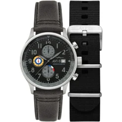 Montre Homme AVI-8 Hawker Hurricane Classic Chronograph - AV-4011-0U Bracelet Cuir Gris