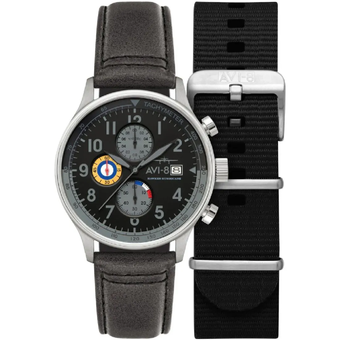 Montre Homme AVI-8 Hawker Hurricane Classic Chronograph - AV-4011-0U Bracelet Cuir Gris