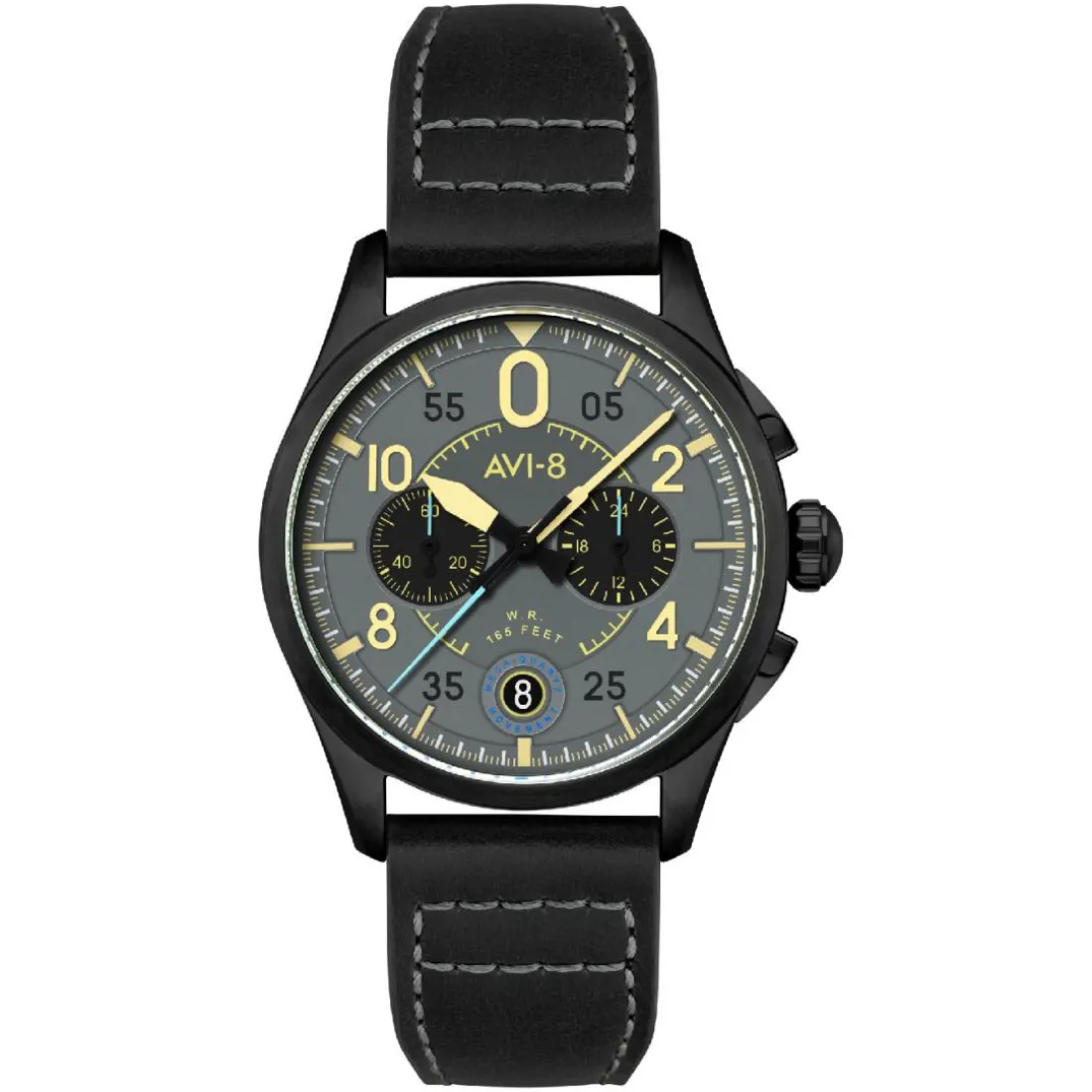 Montre Homme AVI-8 Spitfire Lock Chronograph - AV-4089-08 Bracelet Cuir Noir