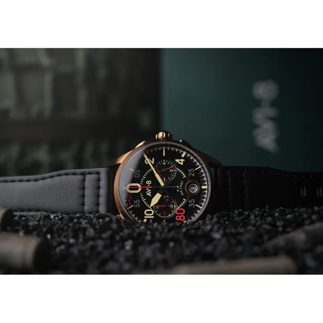 Montre Homme AVI-8 Spitfire Lock Chronograph D-Day 80 Limited Edition - AV-4089-0A Bracelet Cuir Noir
