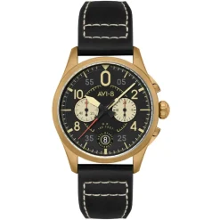 Montre Homme AVI-8 Spitfire Lock Chronograph - AV-4089-07 Bracelet Cuir Noir