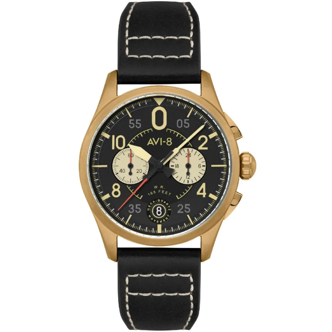 Montre Homme AVI-8 Spitfire Lock Chronograph - AV-4089-07 Bracelet Cuir Noir