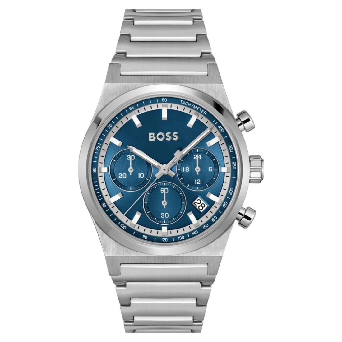 Montre Homme Boss Candor Chrono - 1514250 Bracelet Acier Argent