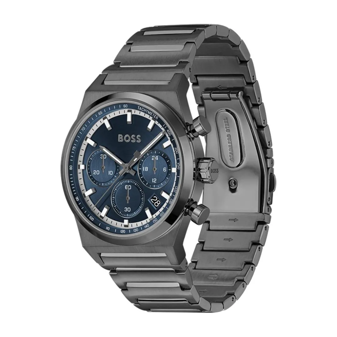 Montre Homme Boss Candor Chrono - 1514223 Bracelet Acier Gris