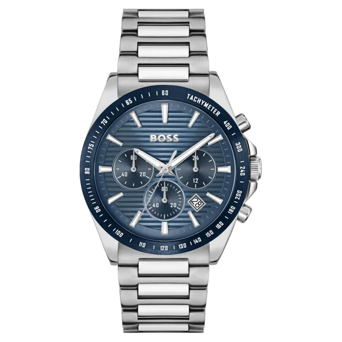 Montre Homme Boss Strike Chrono - 1514240 Bracelet Acier Argent