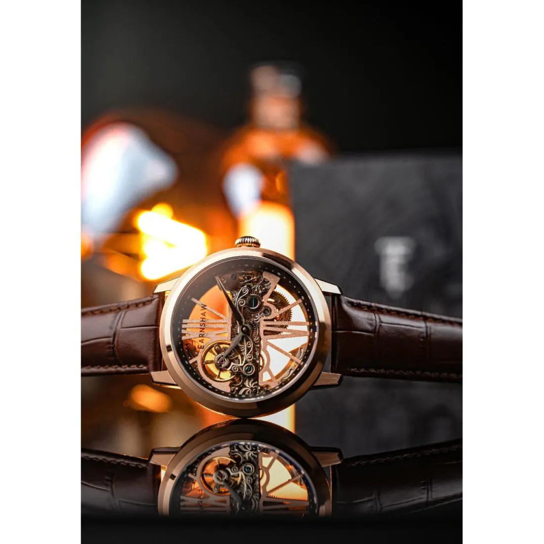 Montre Homme EARNSHAW Cornwall Bridge Automatic - ES-8287-02 Bracelet Cuir Marron