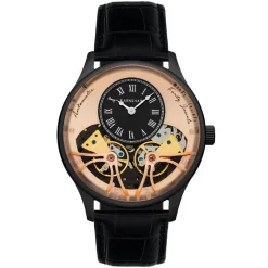 Montre Homme EARNSHAW Faraday Double Barrel Automatic - ES-8179-0D Bracelet Cuir Noir