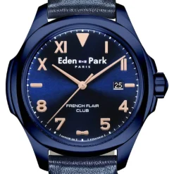 Montre Homme Eden Park Club - EP12201BL15TR Bracelet Cuir Bleu