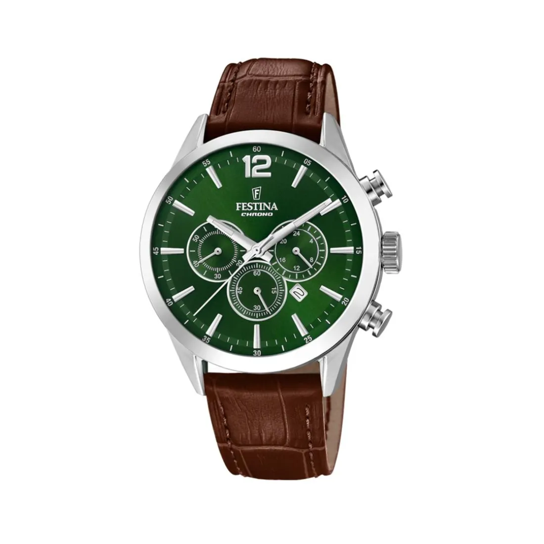Montre Homme Festina Timeless Chronograph - F20542-8 Bracelet Cuir Marron