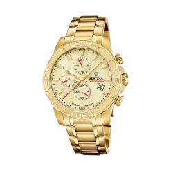 Montre Homme Festina Timeless Chronograph - F20705-2 Bracelet Acier Doré
