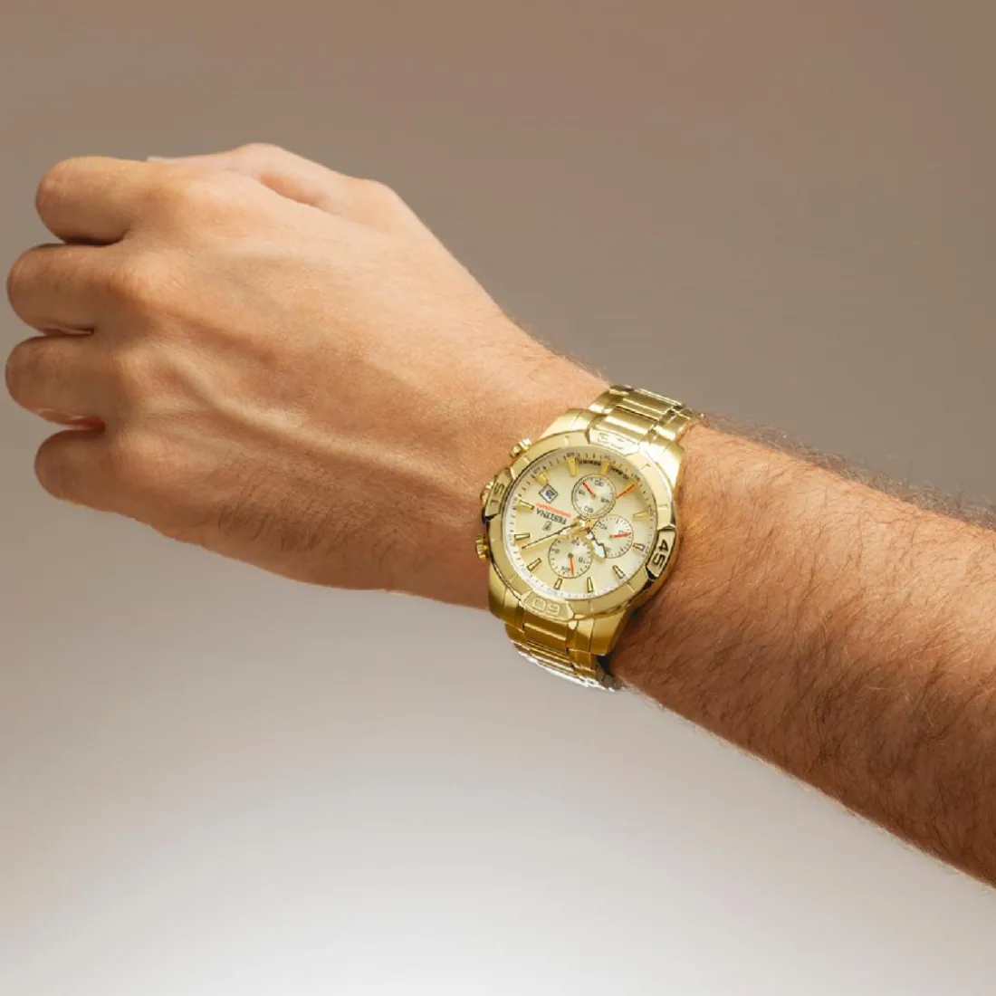Montre Homme Festina Timeless Chronograph - F20705-2 Bracelet Acier Doré