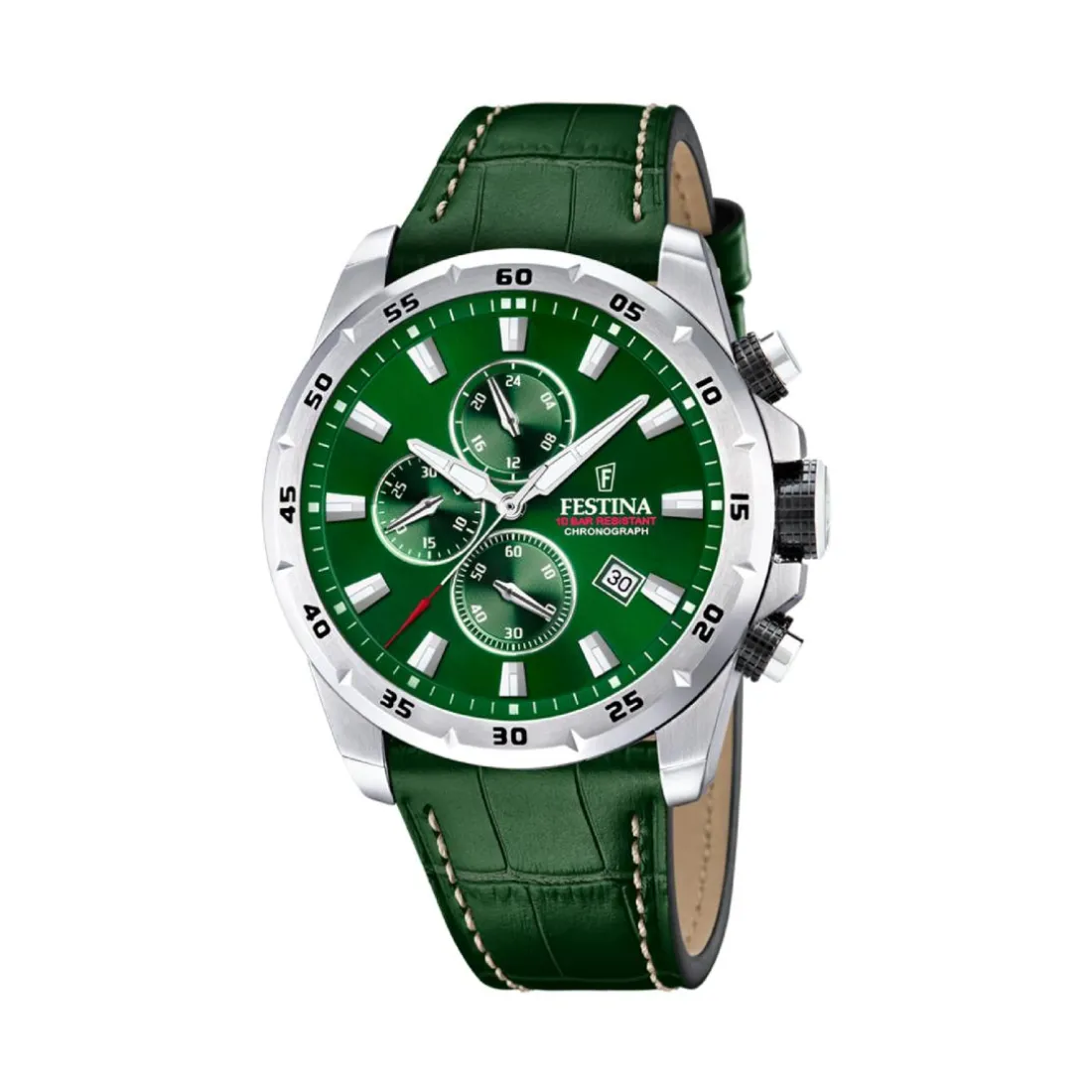Montre Homme Festina Timeless Chronograph - F20692-3 Bracelet Cuir Vert