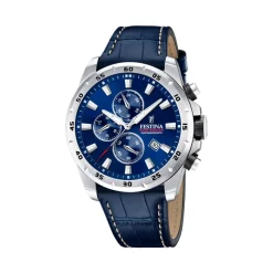 Montre Homme Festina Timeless Chronograph - F20692-2 Bracelet Cuir Bleu