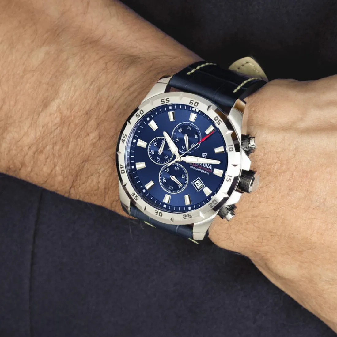 Montre Homme Festina Timeless Chronograph - F20692-2 Bracelet Cuir Bleu