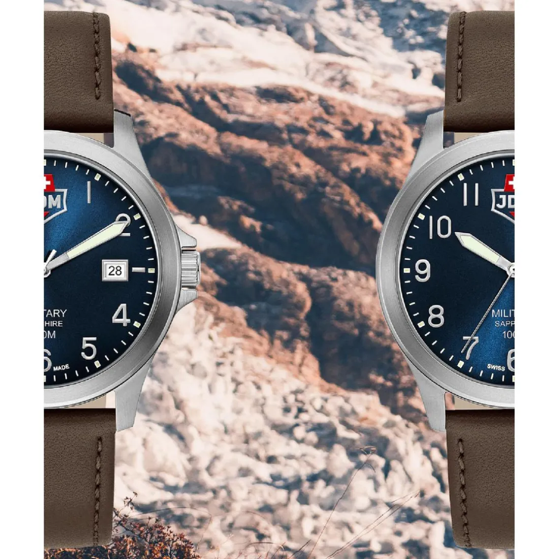 Montre Homme JDM Military Alpha I - JDM-WG001-03 Bracelet Cuir Marron