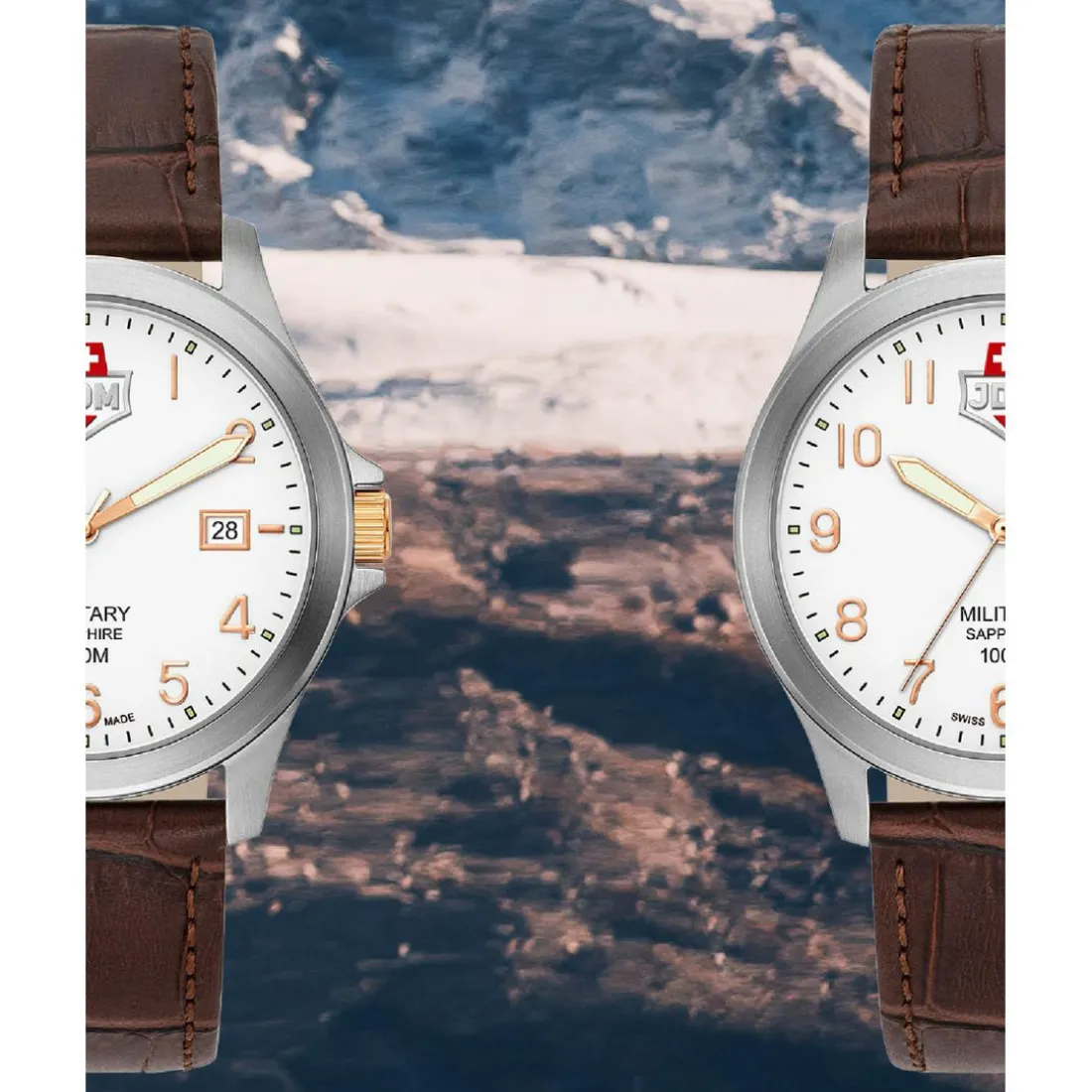 Montre Homme JDM Military Alpha I - JDM-WG001-03 Bracelet Cuir Marron