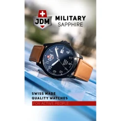 Montre Homme JDM Military Alpha I - JDM-WG001-02 Bracelet Cuir Marron