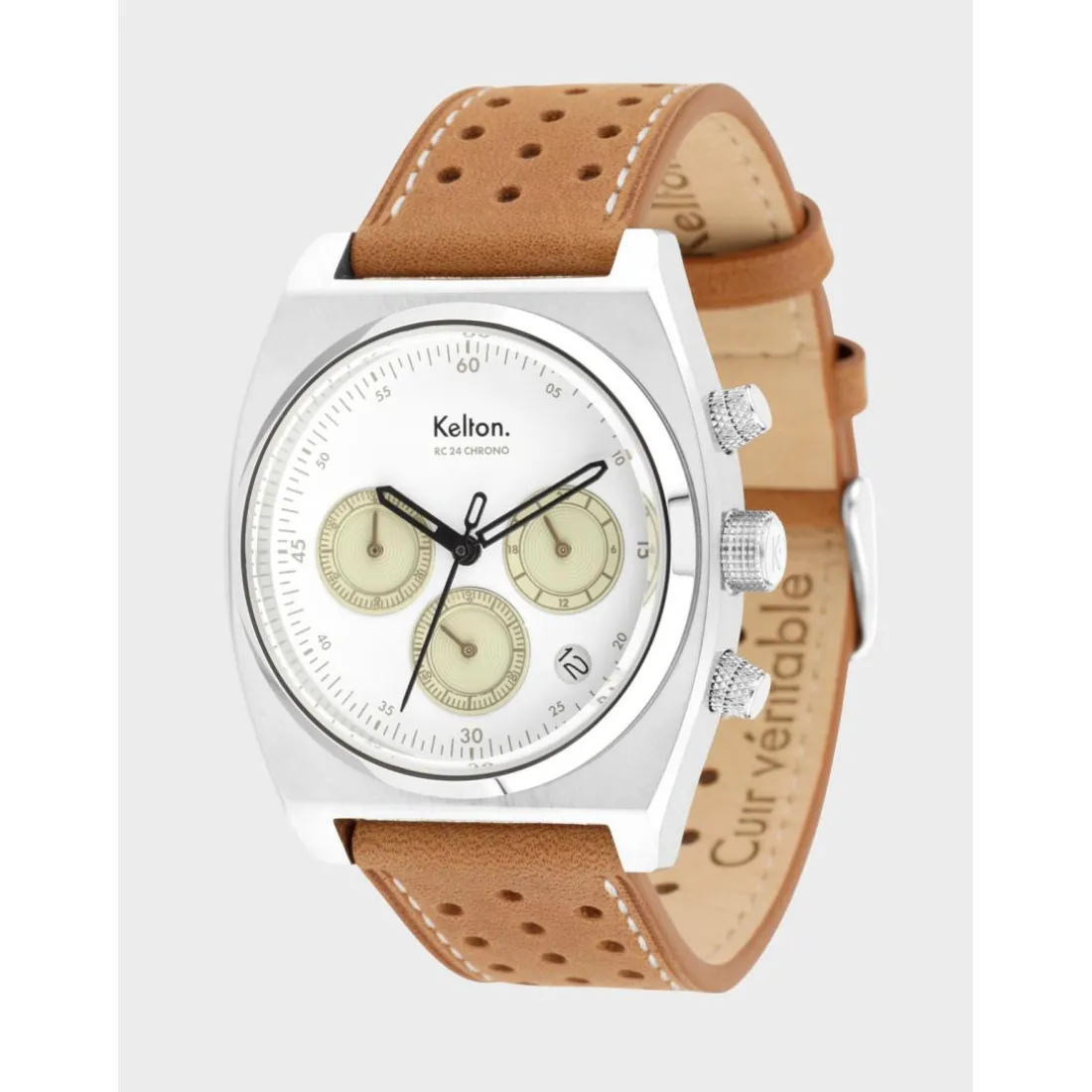 Montre Homme Kelton RC 24 Chrono - 9124842 Méca-Quartz Blanc