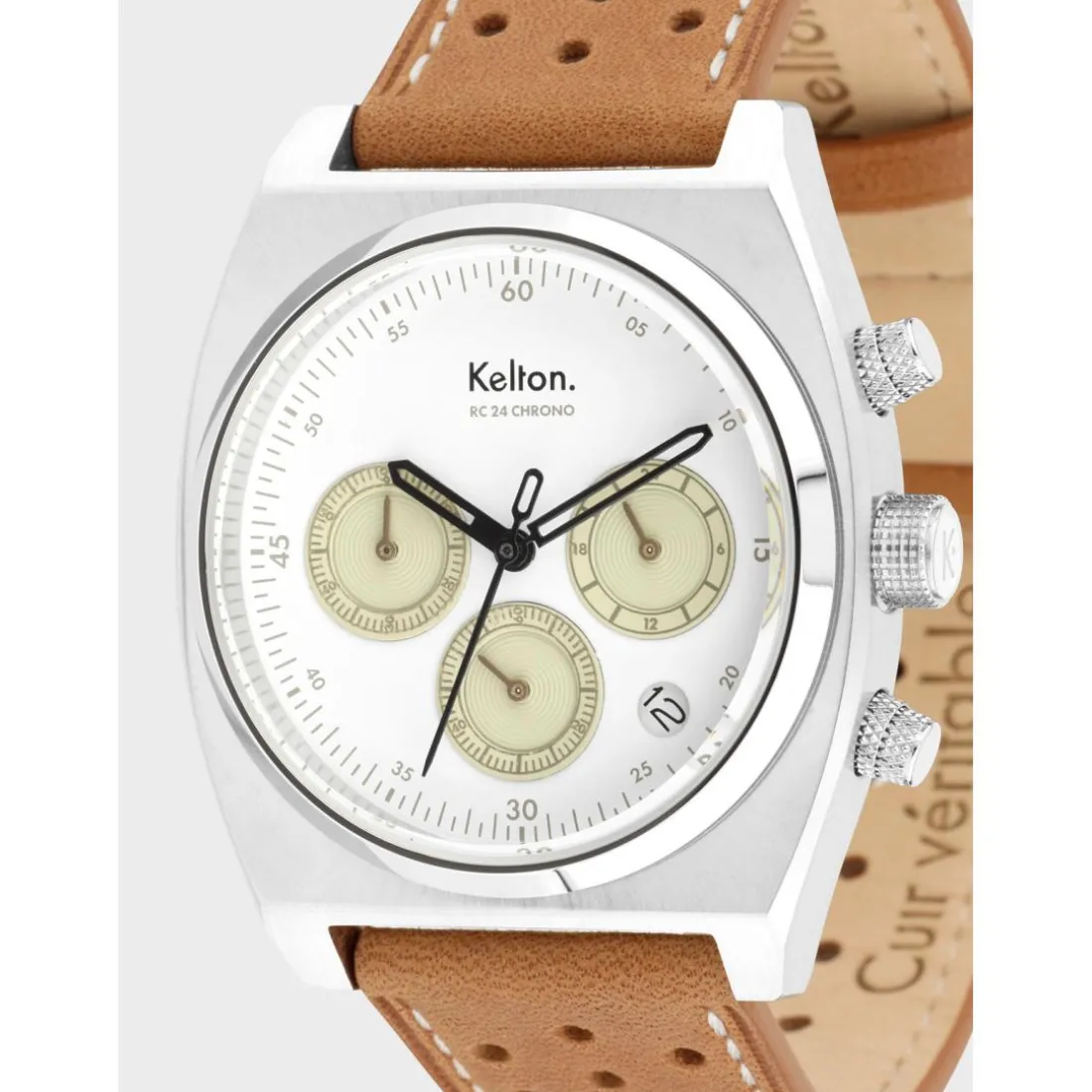 Montre Homme Kelton RC 24 Chrono - 9124842 Méca-Quartz Blanc