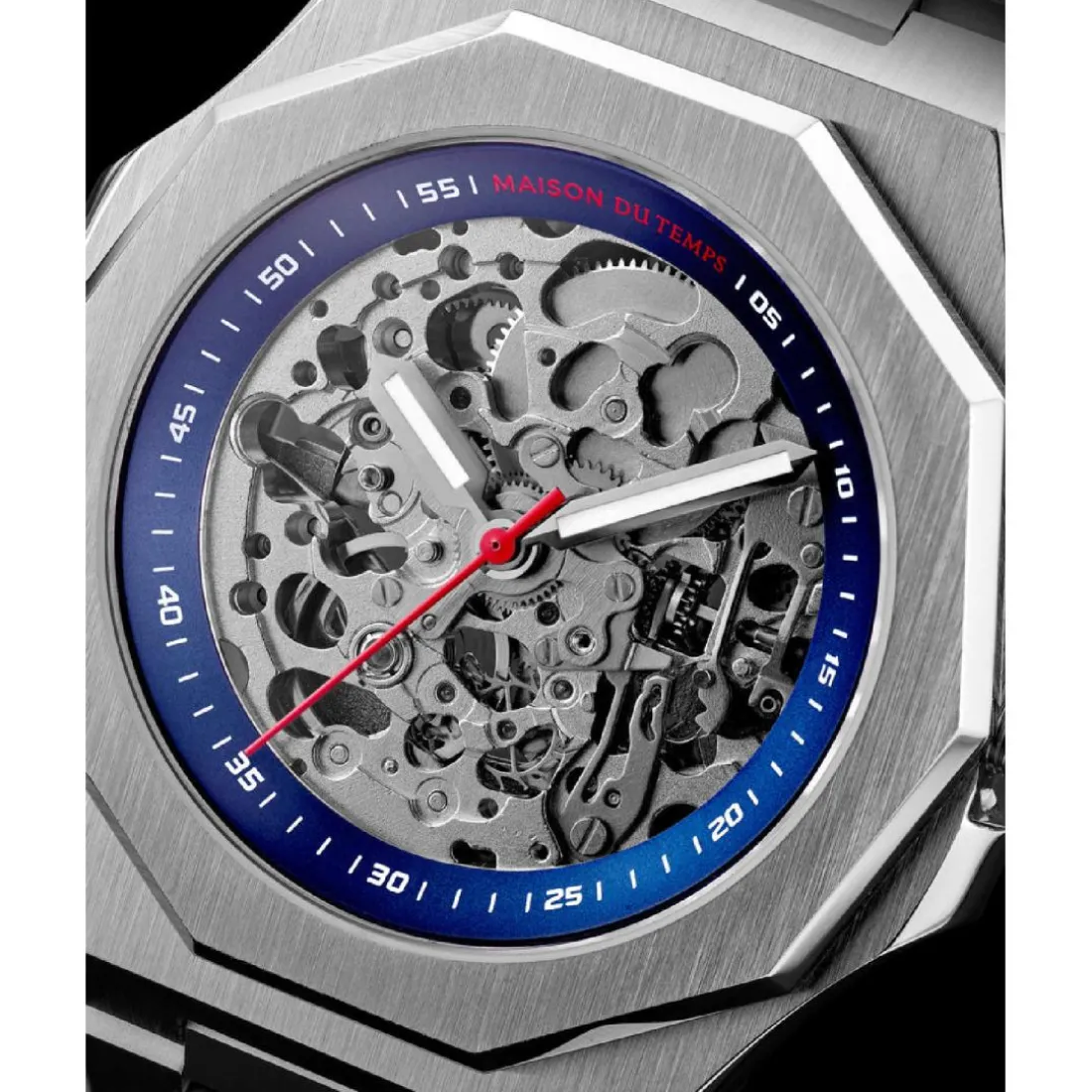 Montre Homme Maison Du Temps MTZeta Skeleton Silicone Bleu