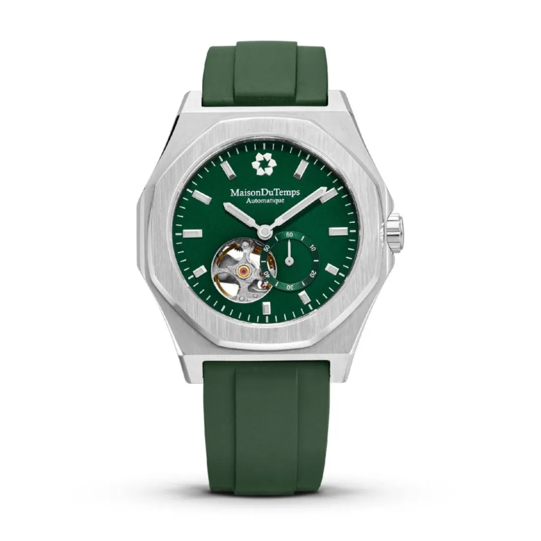 Montre Homme Maison Du Temps MTDelta Coeur Ouvert Vert Caoutchouc Vert