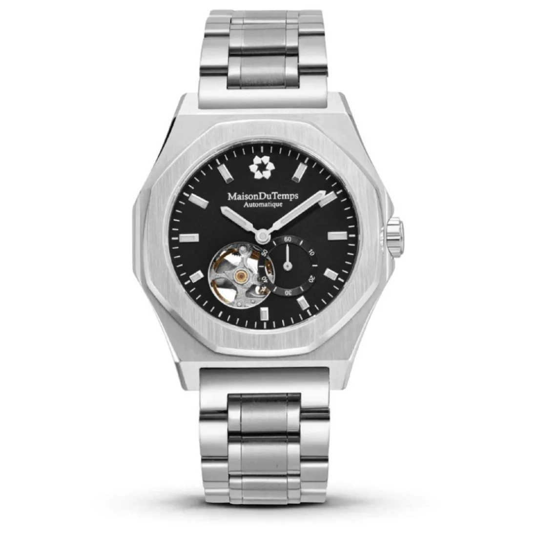 Montre Homme Maison Du Temps MTDelta Coeur Ouvert Noir Acier