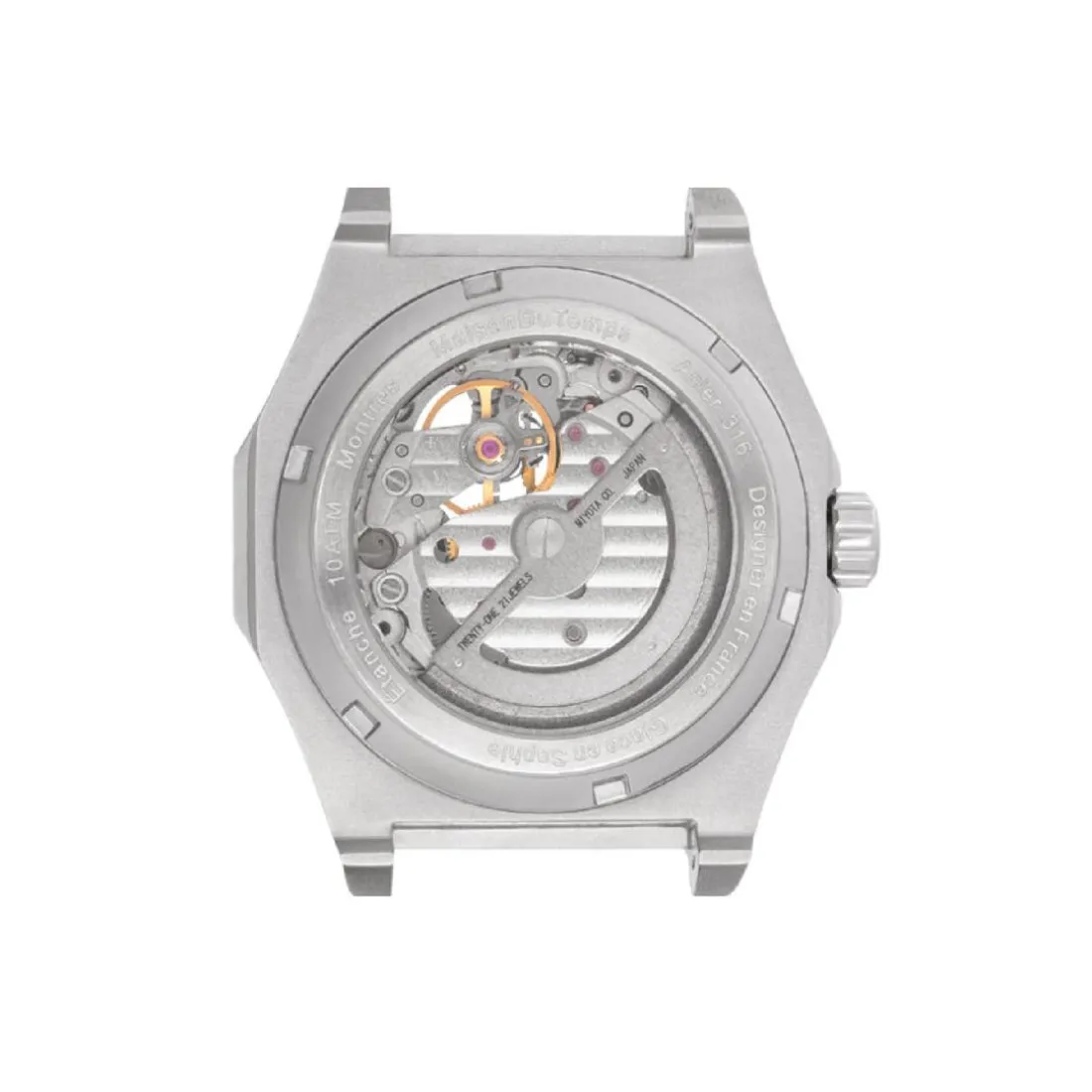 Montre Homme Maison Du Temps MTDelta Coeur Ouvert Noir Acier