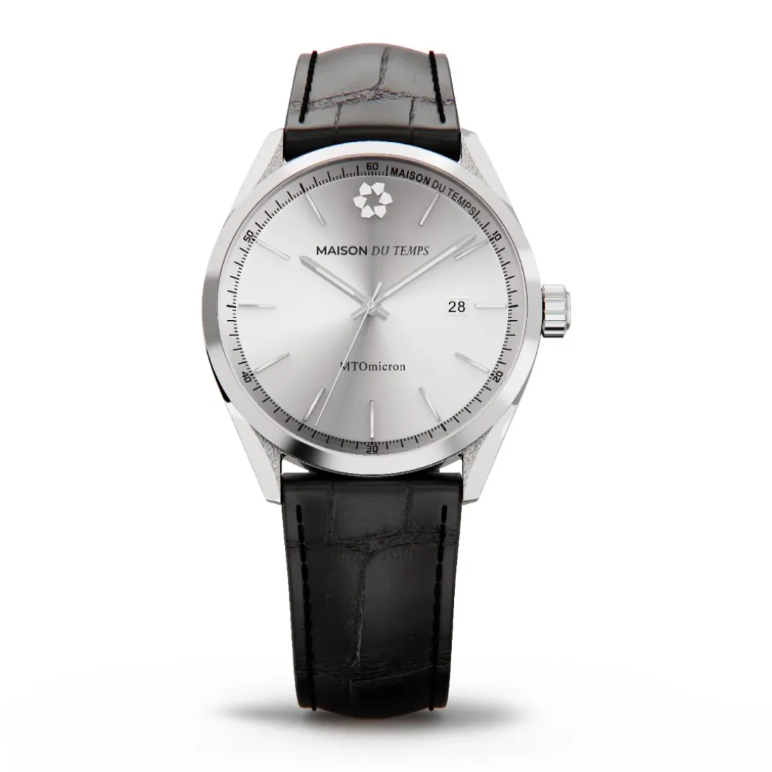 Montre Homme Maison Du Temps MTOmicron Silver Cuir Noir