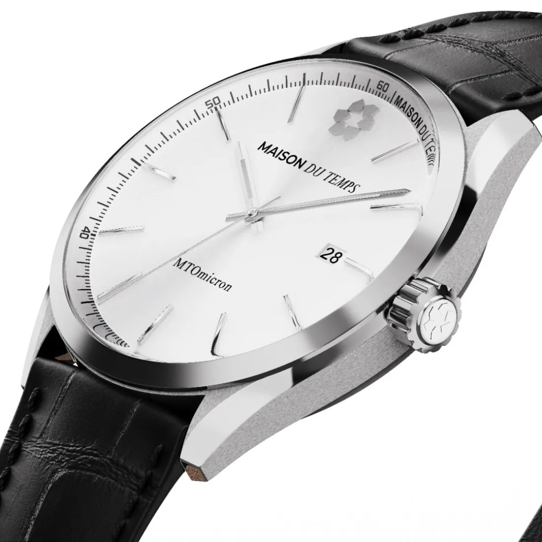Montre Homme Maison Du Temps MTOmicron Silver Cuir Noir