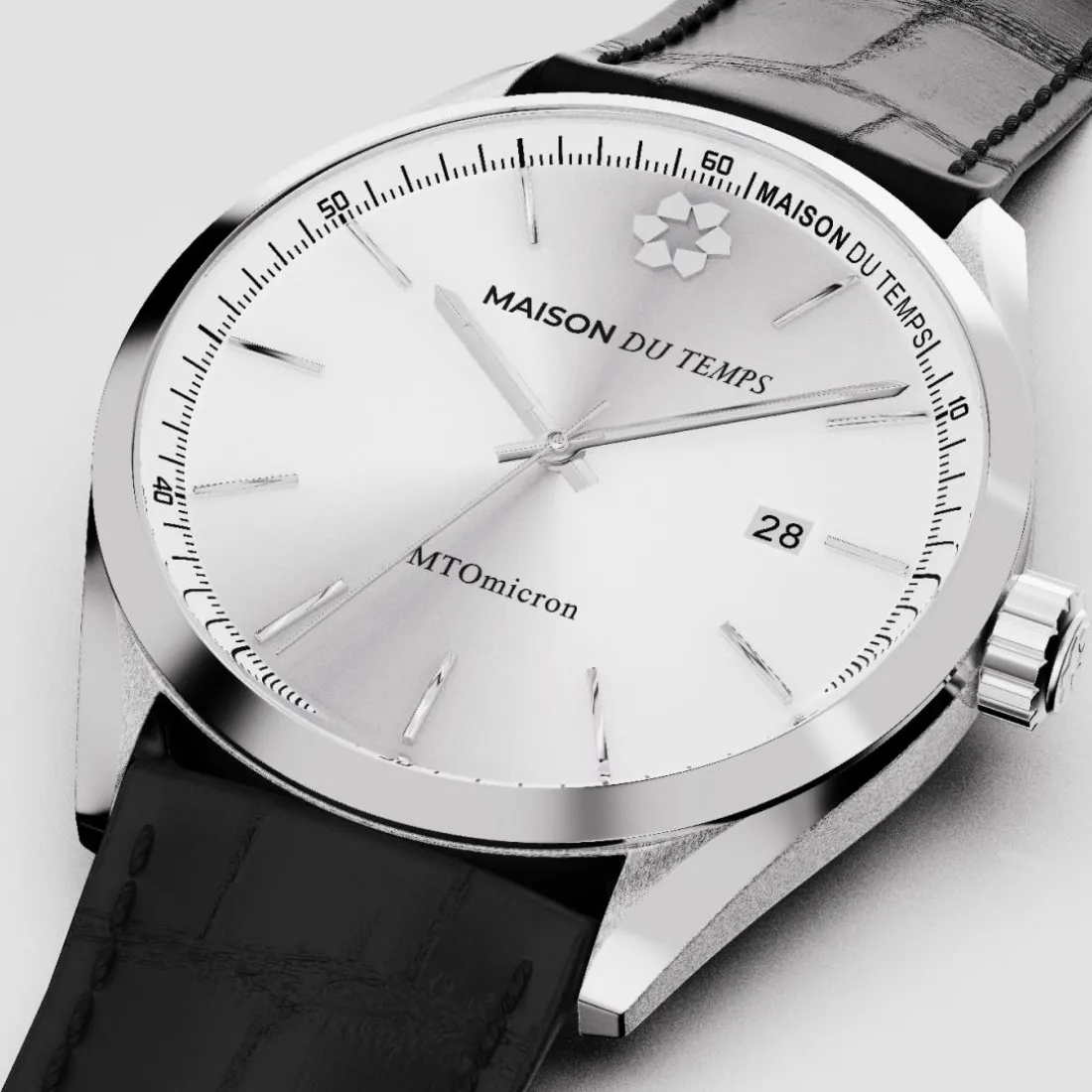 Montre Homme Maison Du Temps MTOmicron Silver Cuir Noir