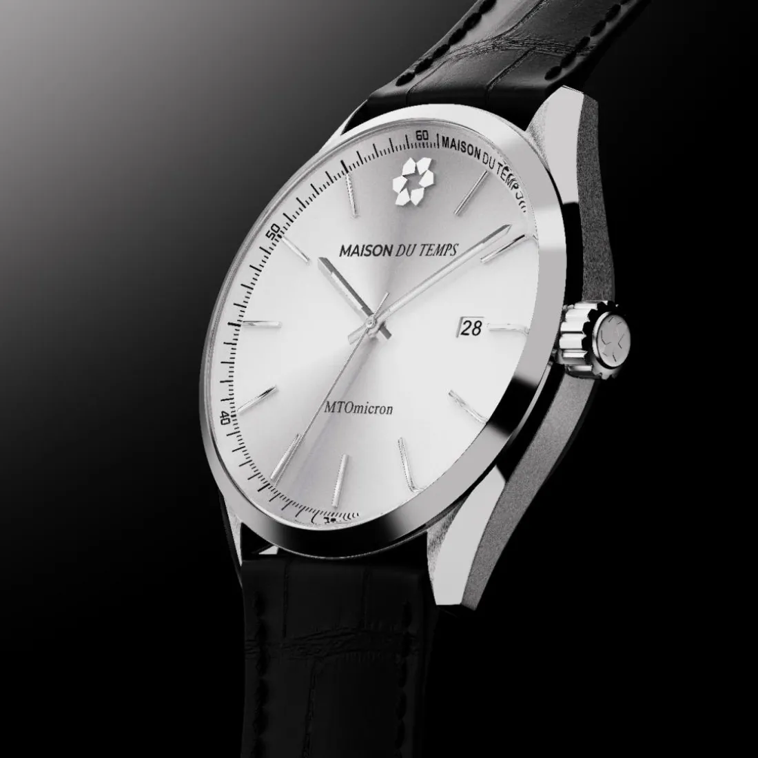 Montre Homme Maison Du Temps MTOmicron Silver Cuir Noir