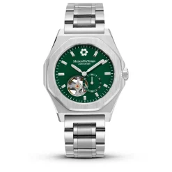 Montre Homme Maison Du TempsMTDelta Coeur Ouvert Vert Acier