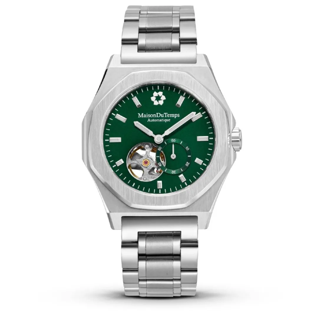 Montre Homme Maison Du TempsMTDelta Coeur Ouvert Vert Acier