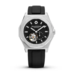 Montre Homme Maison Du Temps MTDelta Coeur Ouvert Noir Caoutchouc Noir