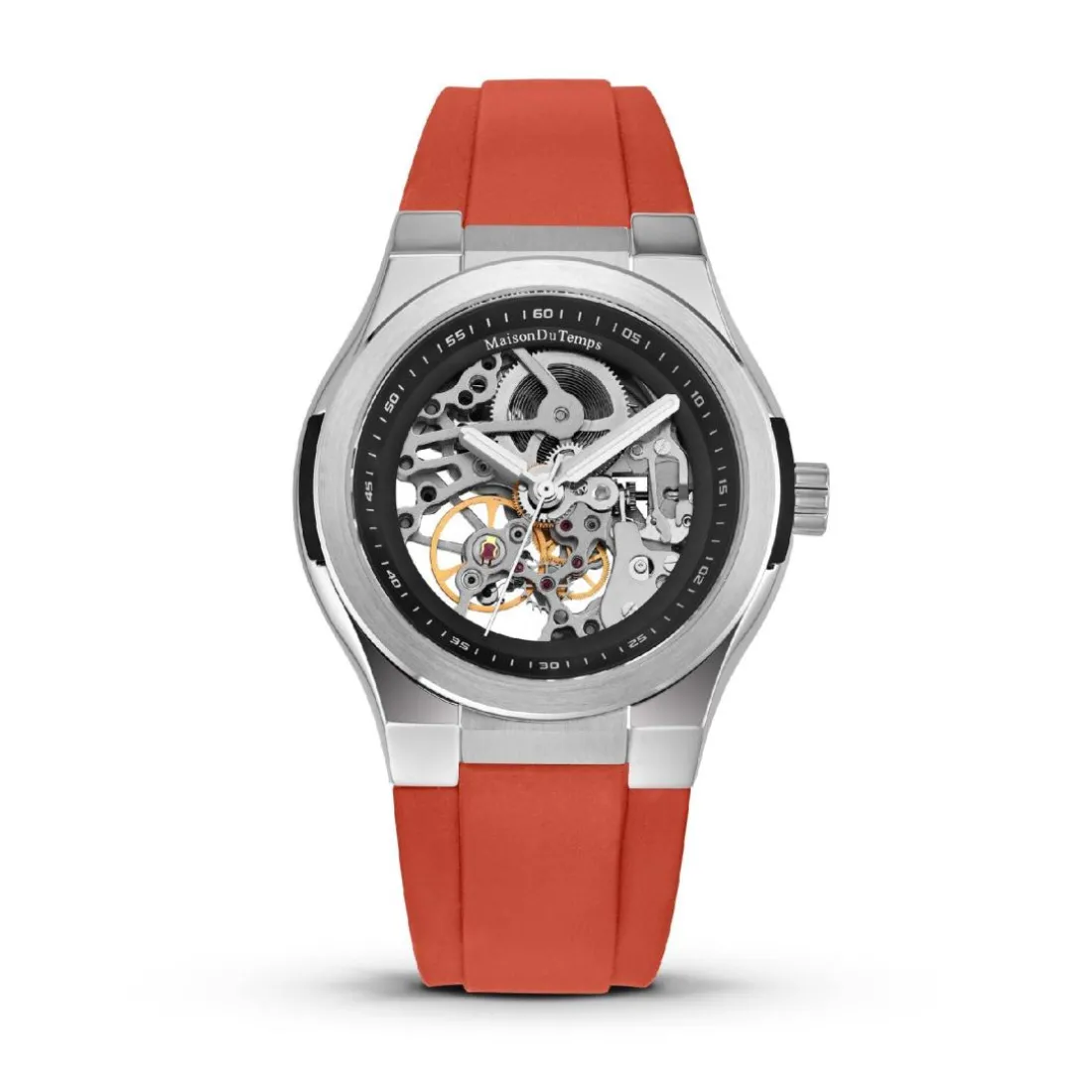 Montre Homme Maison Du Temps MTEpsilon Skeleton Silicone Rouge
