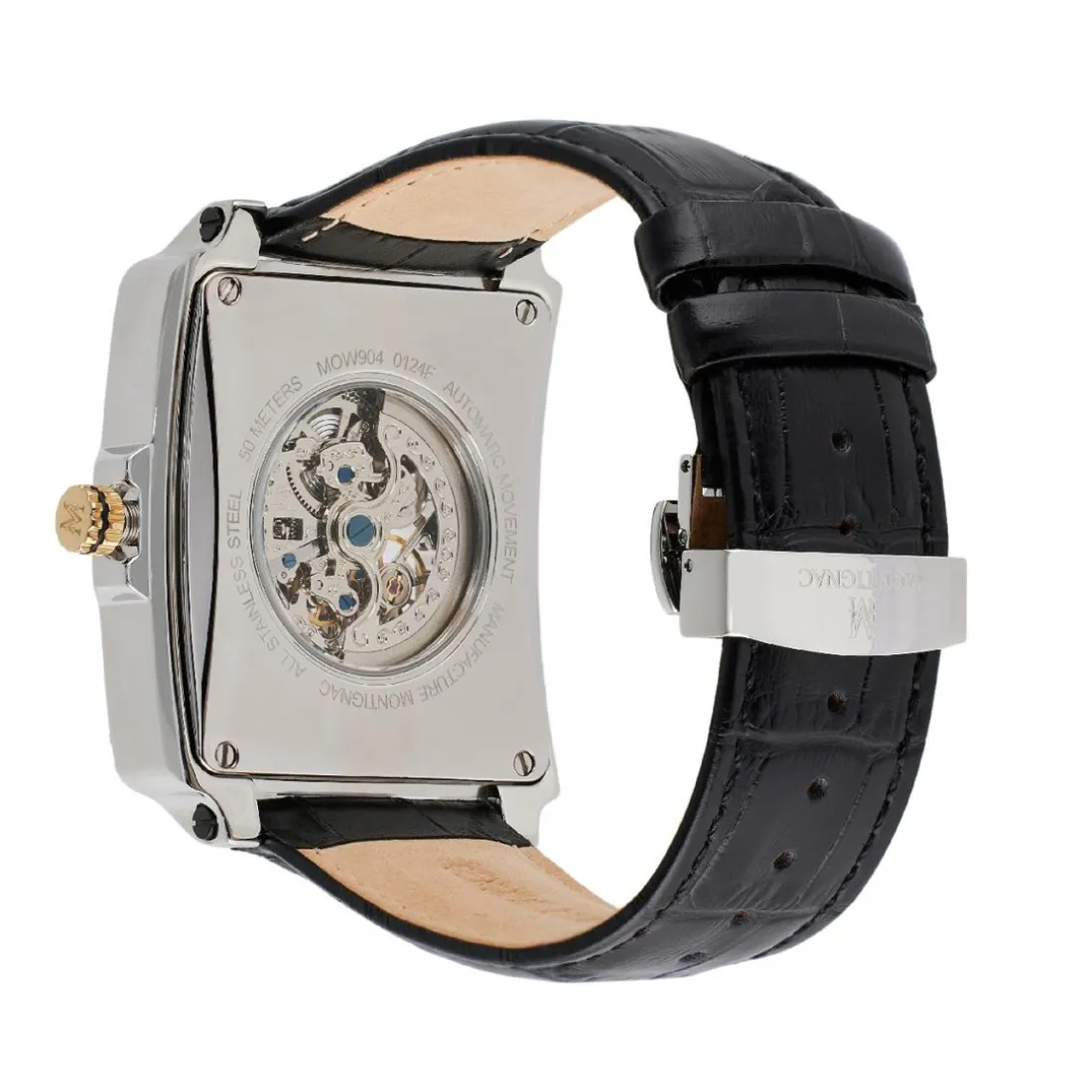 Montre Homme Montignac - MOW904 Bracelet Cuir Noir