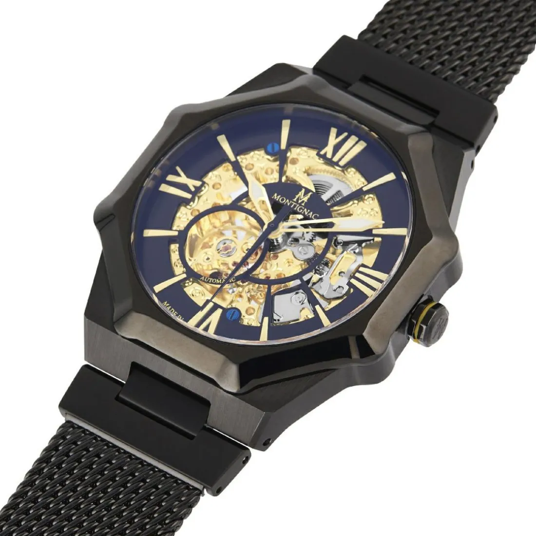 Montre Homme Montignac - MOW808 Bracelet Acier Noir