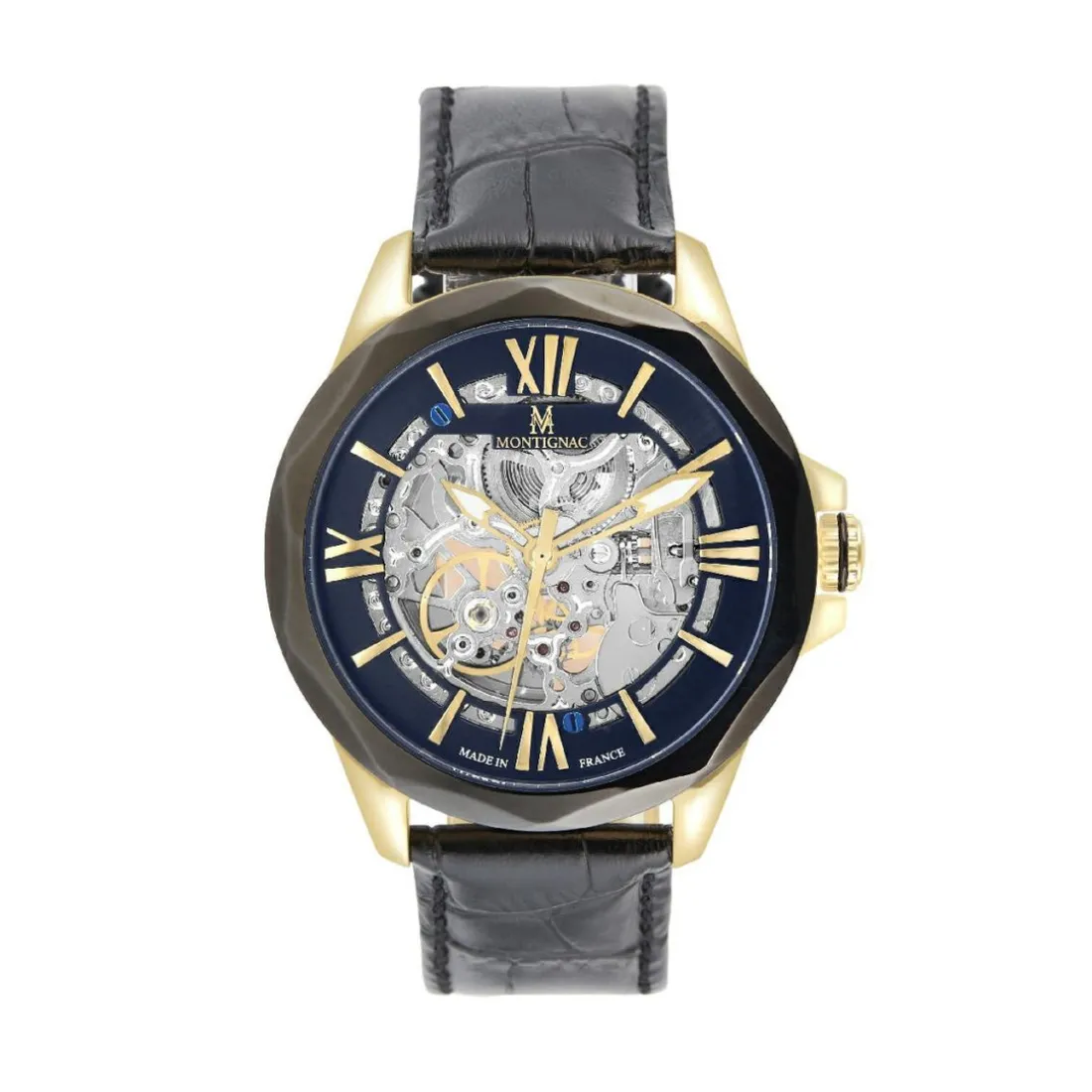 Montre Homme Montignac - MOW805 Bracelet Cuir Noir