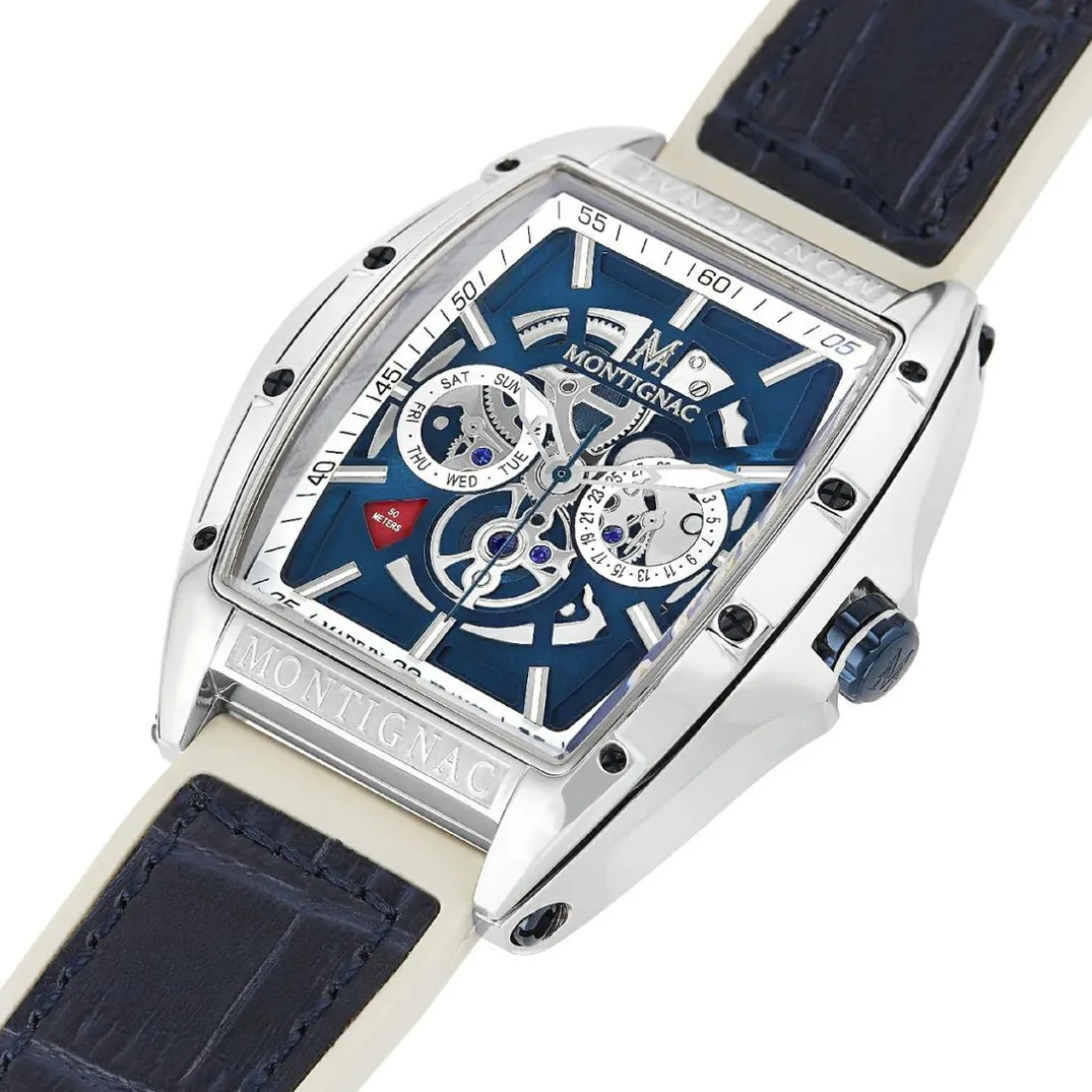 Montre Homme Montignac - MOW802 Bracelet Cuir Noir