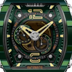 Montre Homme Nubeo Montres Magellan 24H Automatic - NB-6087-05 Bracelet Silicone Vert