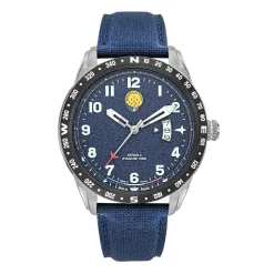 Montre Homme Patrouille de France Athos 2 - 668139 Bracelet Cuir Bleu