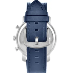Montre homme quartz acier et cuir bleu MH289 par Pascal Szerman