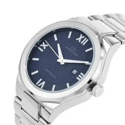 Montre homme quartz acier fond rond noir