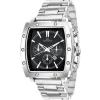 Montre homme quartz carrée acier et fond noir