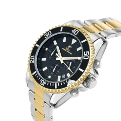 Montre homme quartz par Pascal Szerman bicolore fond noir