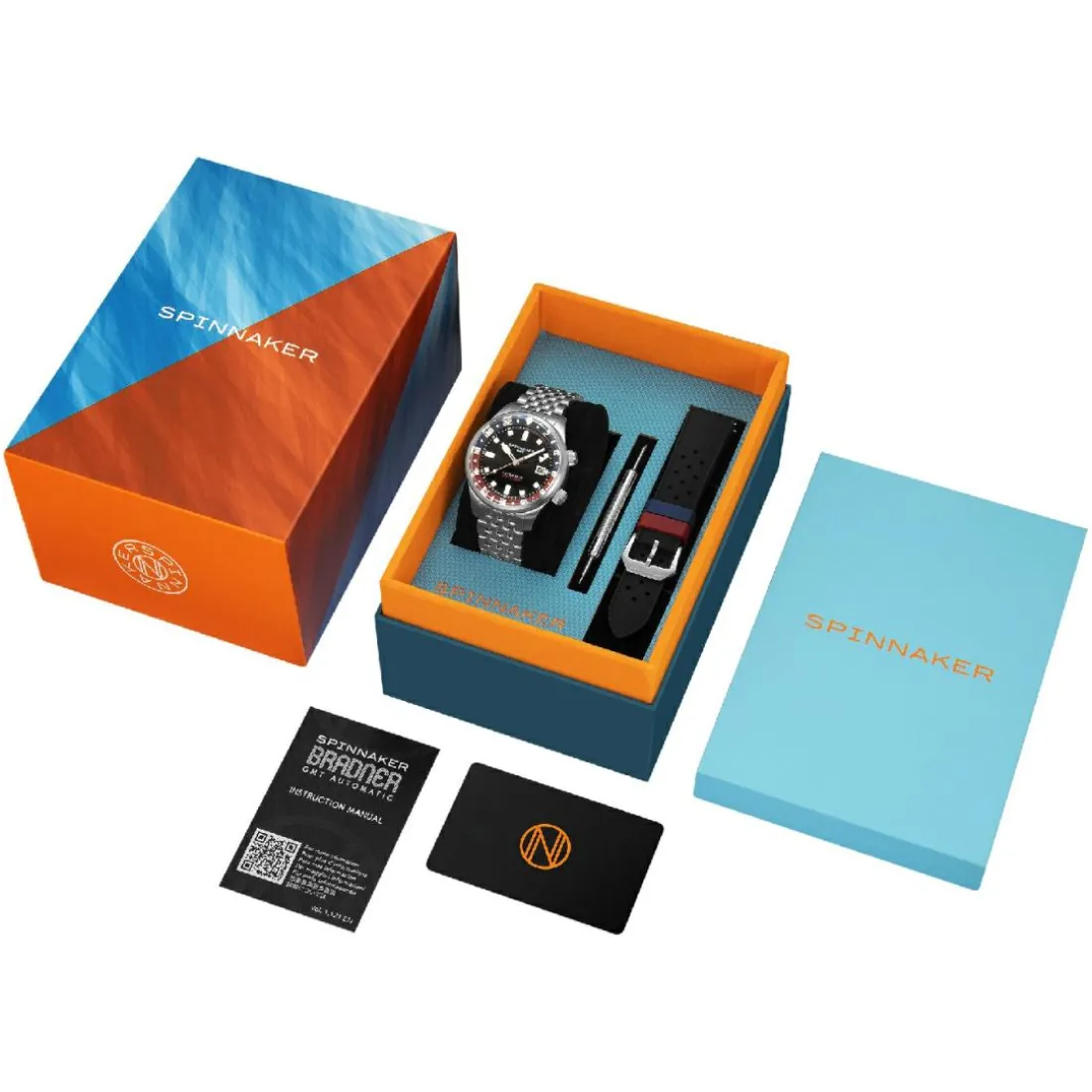 Montre Homme SPINNAKER Bradner Gmt Automatic - SP-5121-55 Bracelet Acier Argent
