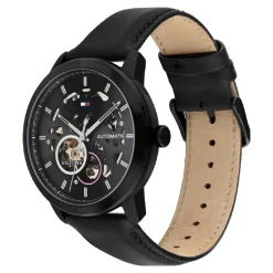 Montre Homme Tommy Hilfiger Henry Auto - 1710659 Bracelet Cuir Noir
