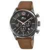 Montre Lotus L18687-2 - CHRONO Dateur,Chronographe Cuir Marron Cadran Noir Homme
